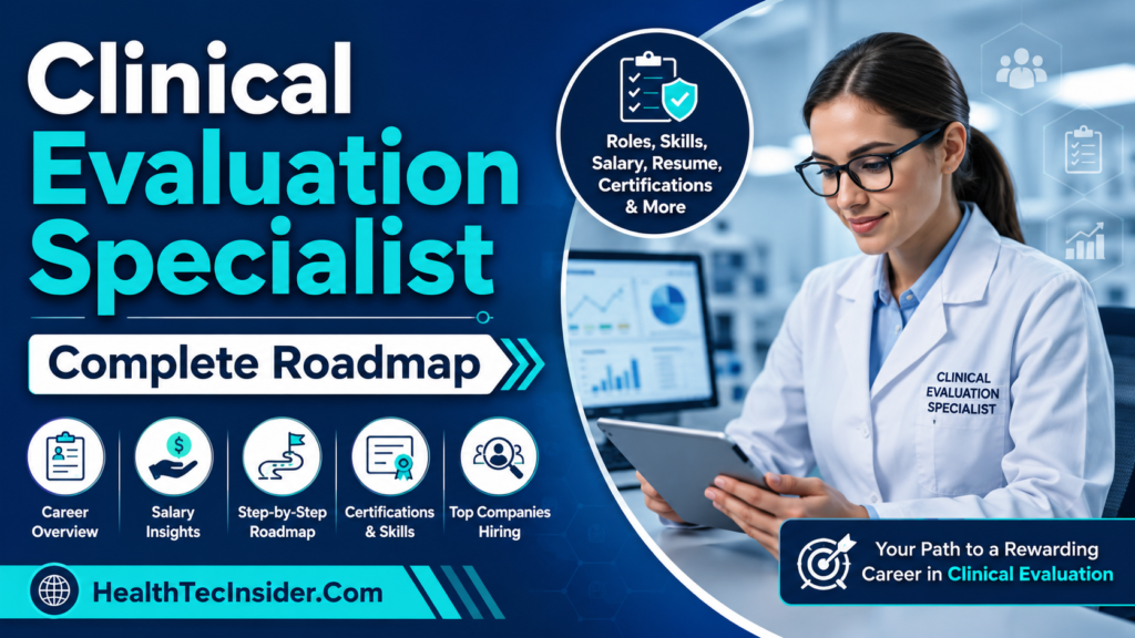 Clinical Evaluation Specialist reviewing medical device clinical evidence and regulatory documentation
