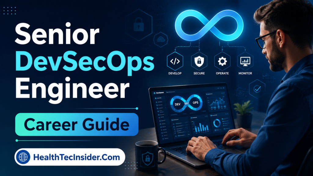 Healthtech Senior DevSecOps Engineer career guide showing cloud security, DevOps automation and healthcare technology