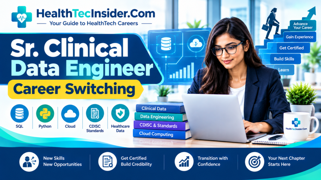 Career switching guide for Senior Clinical Data Engineers covering clinical data, data engineering, certifications, skills, and career growth.