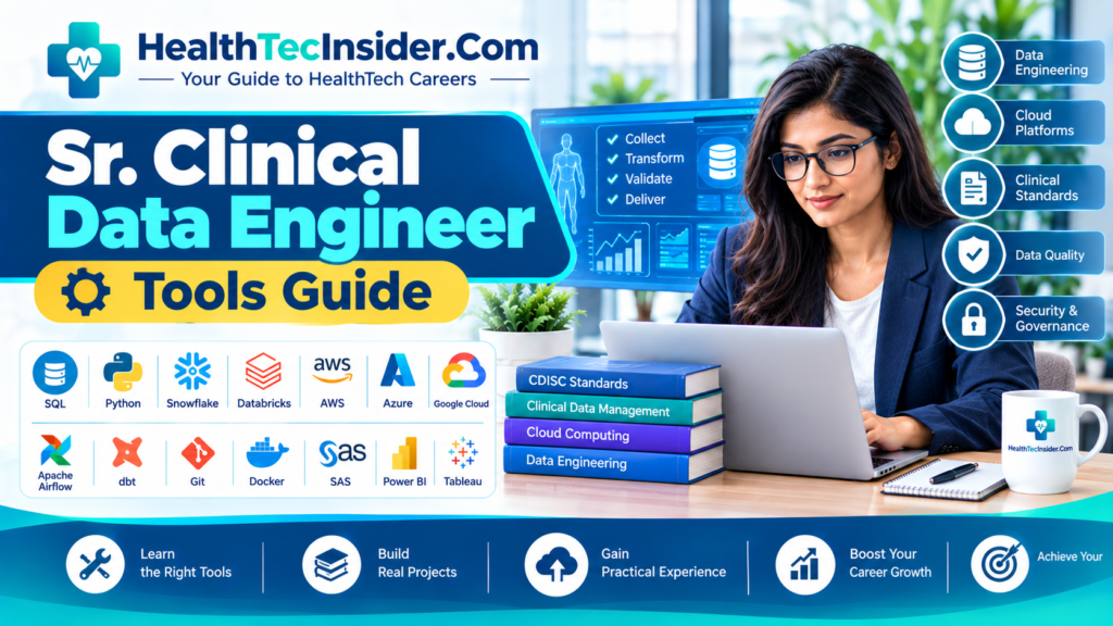 Senior Clinical Data Engineer Tools Guide covering SQL Python cloud CDISC and data engineering technologies