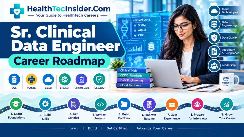 Senior Clinical Data Engineer Career Roadmap with skills, certifications, tools and career growth